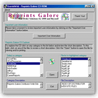 Reprints Galore CD-ROM Interface Screenshot!